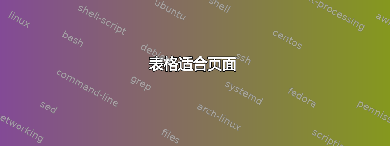 表格适合页面