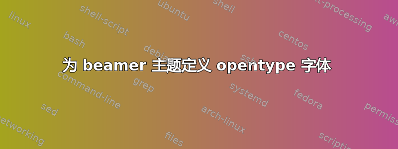 为 beamer 主题定义 opentype 字体