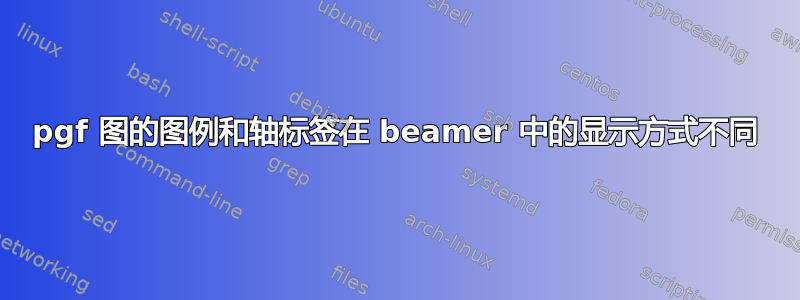 pgf 图的图例和轴标签在 beamer 中的显示方式不同