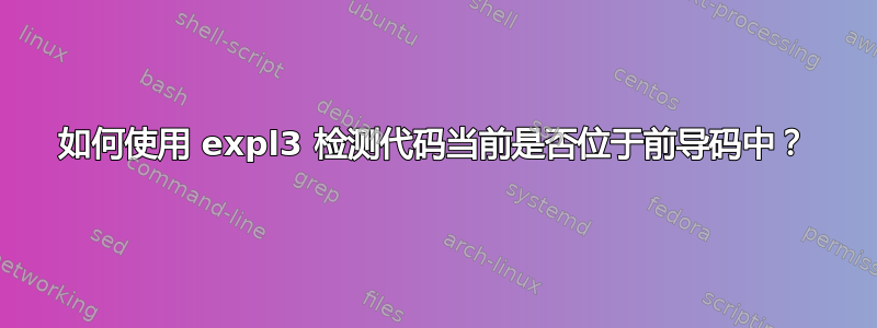 如何使用 expl3 检测代码当前是否位于前导码中？