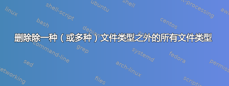 删除除一种（或多种）文件类型之外的所有文件类型