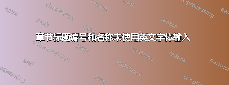 章节标题编号和名称未使用英文字体输入