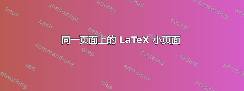 同一页面上的 LaTeX 小页面