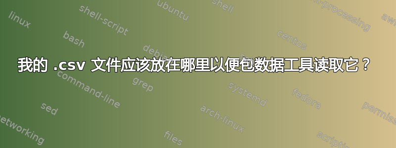 我的 .csv 文件应该放在哪里以便包数据工具读取它？