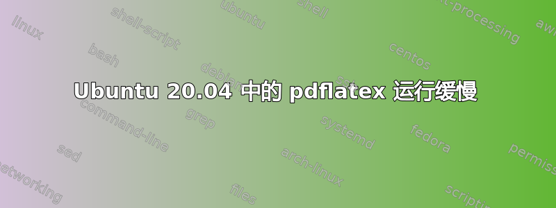 Ubuntu 20.04 中的 pdflatex 运行缓慢