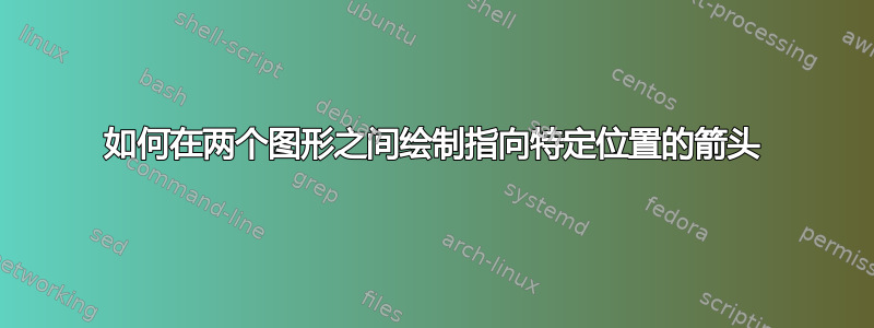 如何在两个图形之间绘制指向特定位置的箭头