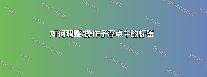 如何调整/操作子浮点中的标签