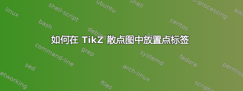 如何在 TikZ 散点图中放置点标签