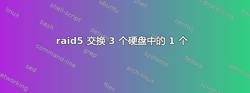 raid5 交换 3 个硬盘中的 1 个 