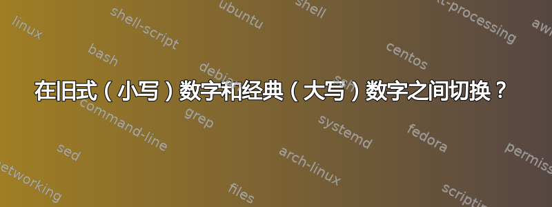 在旧式（小写）数字和经典（大写）数字之间切换？