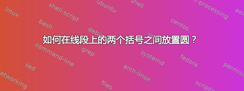 如何在线段上的两个括号之间放置圆？