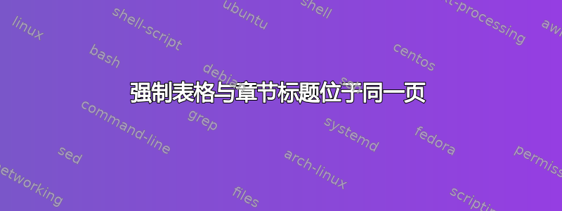 强制表格与章节标题位于同一页