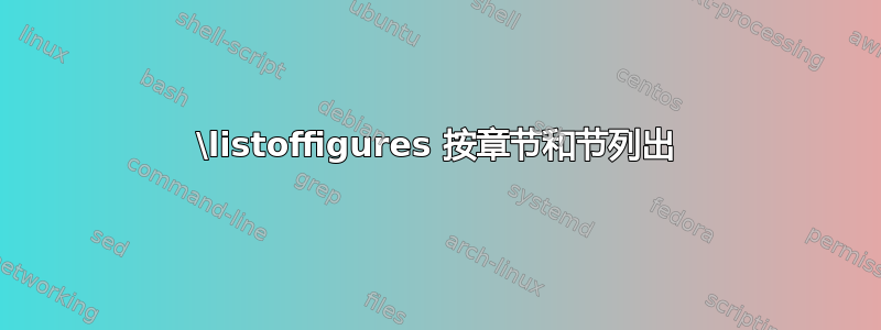 \listoffigures 按章节和节列出