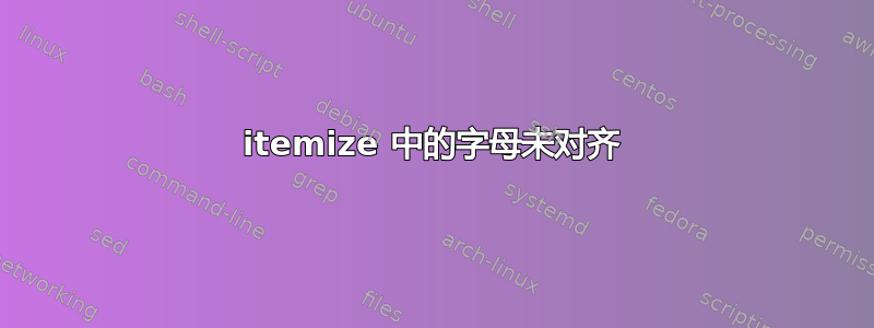 itemize 中的字母未对齐