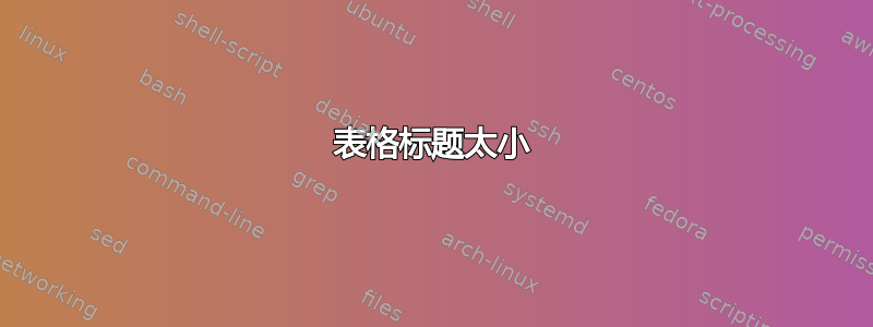 表格标题太小