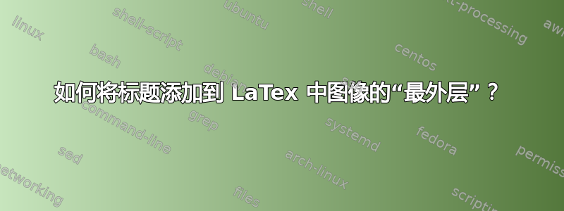 如何将标题添加到 LaTex 中图像的“最外层”？