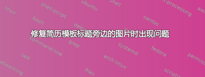 修复简历模板标题旁边的图片时出现问题 