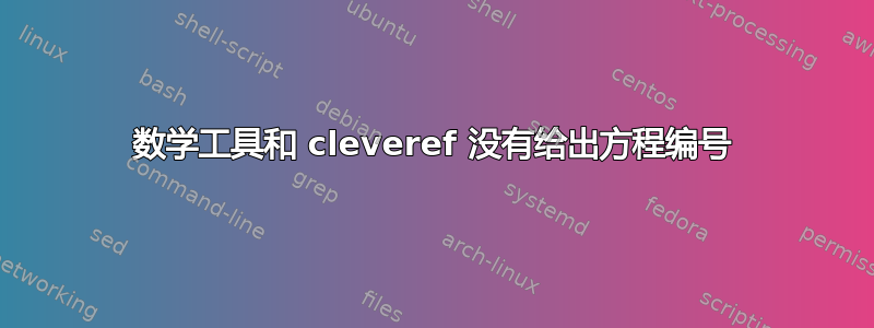 数学工具和 cleveref 没有给出方程编号