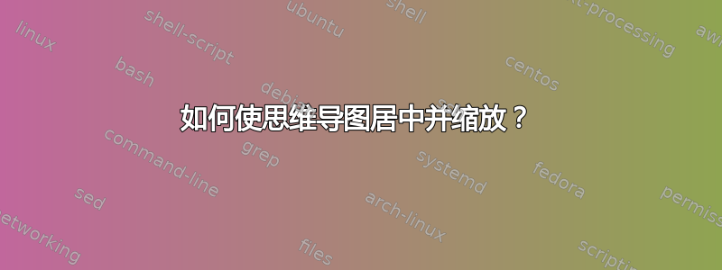 如何使思维导图居中并缩放？