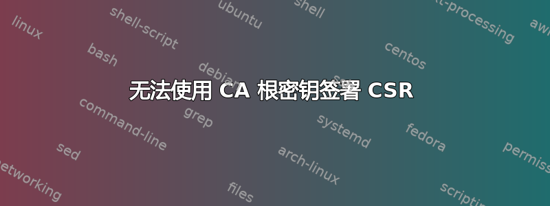 无法使用 CA 根密钥签署 CSR