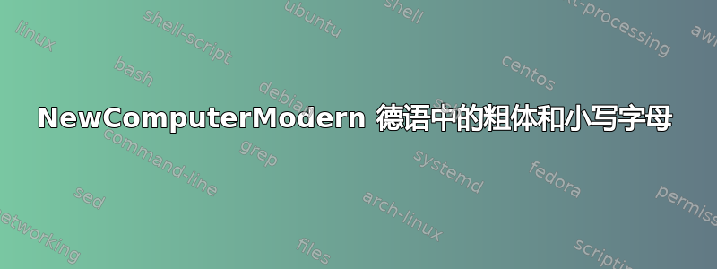 NewComputerModern 德语中的粗体和小写字母