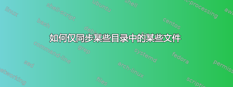 如何仅同步某些目录中的某些文件