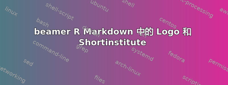 beamer R Markdown 中的 Logo 和 Shortinstitute