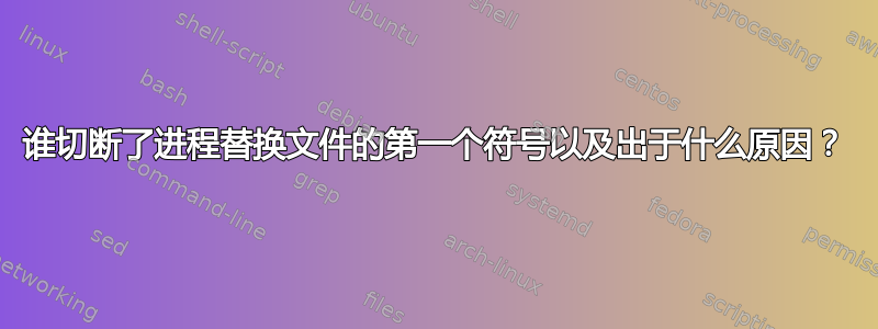 谁切断了进程替换文件的第一个符号以及出于什么原因？