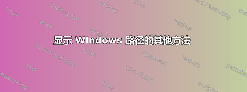 显示 Windows 路径的其他方法