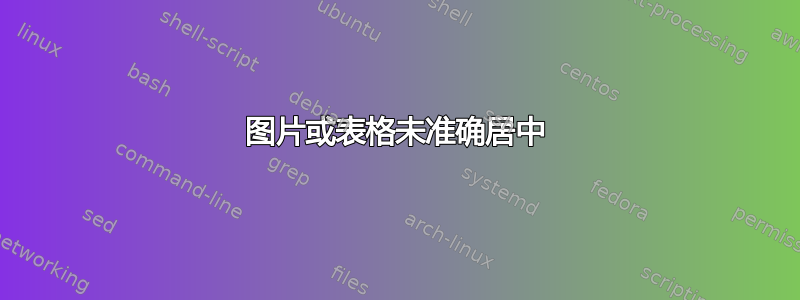 图片或表格未准确居中