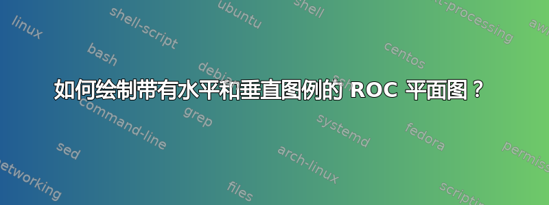 如何绘制带有水平和垂直图例的 ROC 平面图？