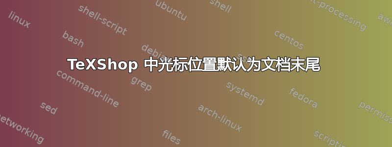 TeXShop 中光标位置默认为文档末尾