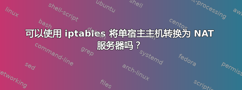 可以使用 iptables 将单宿主主机转换为 NAT 服务器吗？