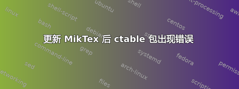 更新 MikTex 后 ctable 包出现错误