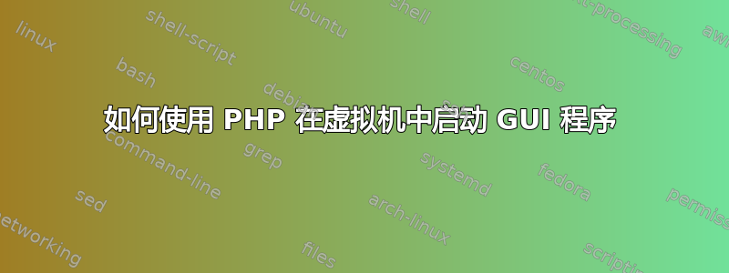 如何使用 PHP 在虚拟机中启动 GUI 程序