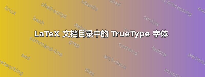 LaTeX 文档目录中的 TrueType 字体