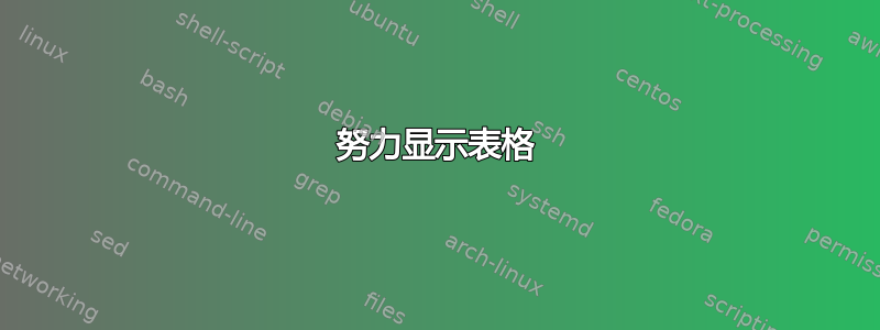 努力显示表格