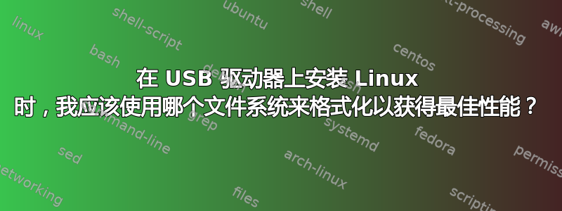 在 USB 驱动器上安装 Linux 时，我应该使用哪个文件系统来格式化以获得最佳性能？