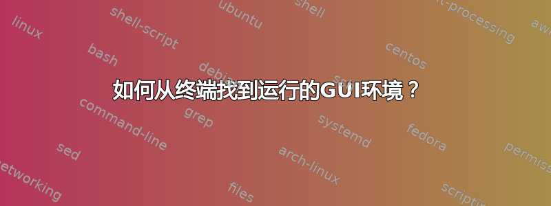 如何从终端找到运行的GUI环境？ 