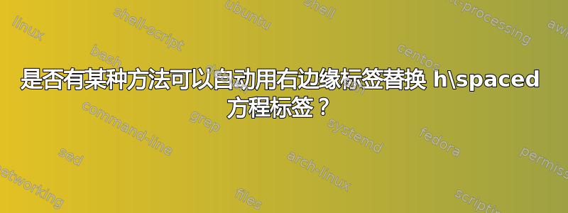 是否有某种方法可以自动用右边缘标签替换 h\spaced 方程标签？