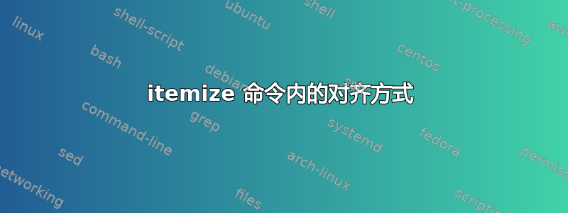 itemize 命令内的对齐方式