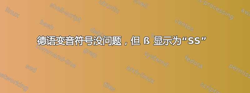 德语变音符号没问题，但 ß 显示为“SS” 