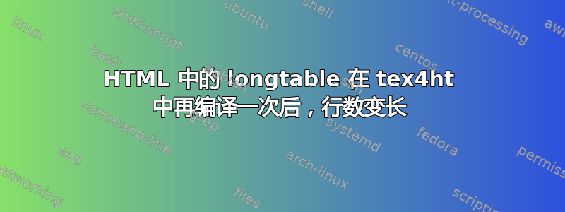 HTML 中的 longtable 在 tex4ht 中再编译一次后，行数变长