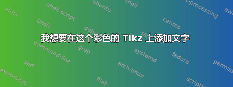 我想要在这个彩色的 Tikz 上添加文字