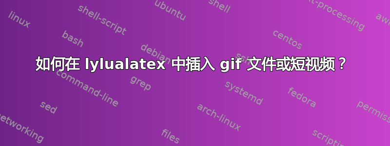 如何在 lylualatex 中插入 gif 文件或短视频？