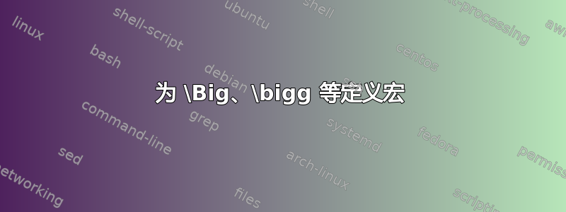 为 \Big、\bigg 等定义宏