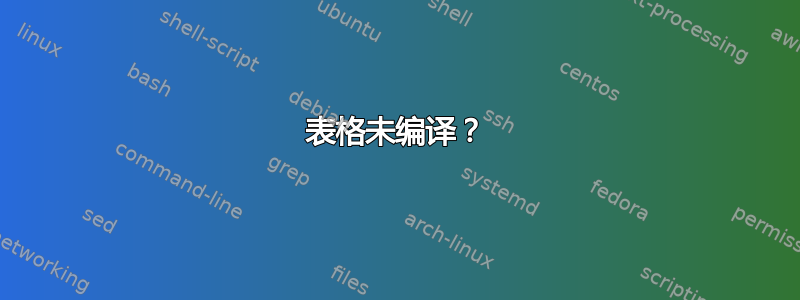 表格未编译？