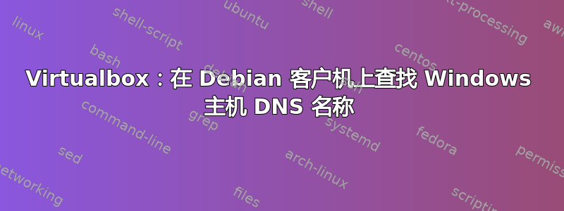 Virtualbox：在 Debian 客户机上查找 Windows 主机 DNS 名称