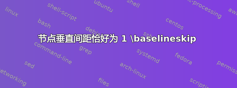 节点垂直间距恰好为 1 \baselineskip