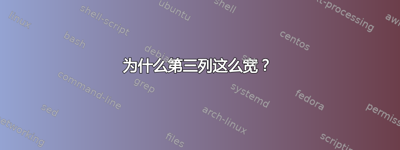 为什么第三列这么宽？